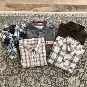 Lot of 5 RVCA 7 Diamonds Ben Sherman Woven Shirts